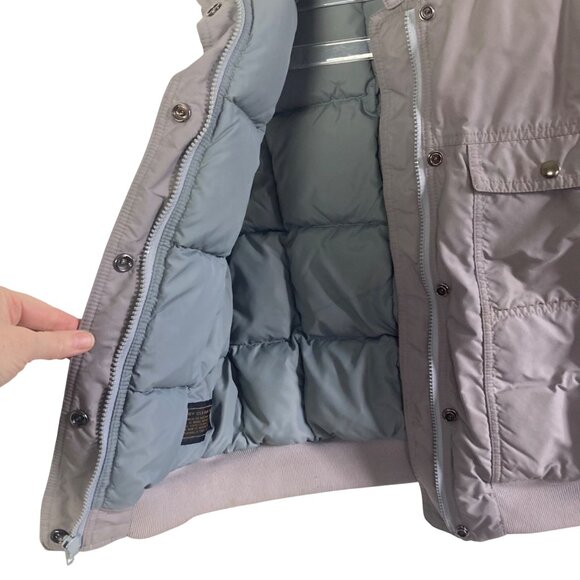 Vintage Eddie Bauer Goose Down Puffer Vest Womens Small Gray Utility Snap Zip - Picture 7 of 14